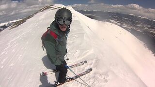 Dropping into the bowl at Peak 6