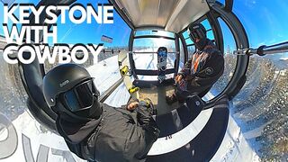 SNOWBOARDING KEYSTONE WITH COWBOY