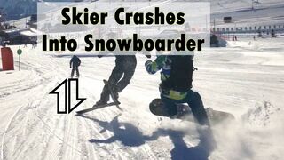 Skier almost kills snowboarder