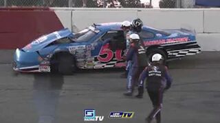 HARD CRASH: Trevor Huddleston at All-American Speedway