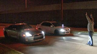 TX2K13 STREETS - DIG RACE!? - 870hp Evo IX vs 915hp GT-R