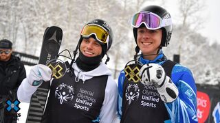 Palmer Lyons and Gus Kenworthy win gold in Special Olympics Unified Skiing | X Games Aspen 2020