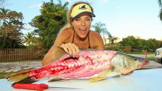 Knife Wielding Girl Cuts Open a Snook