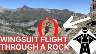 RAW Wingsuit Flight Through 2m Gap In The Rocks - POV view