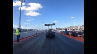 POV of Team Owner Don Schumacher Standing Behind Antron Brown's Top Fuel Dragster