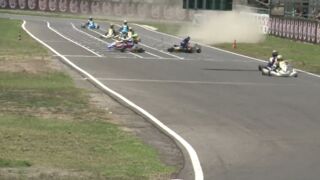 WSK Euro Series round 3 Sarno OK prefinal B crashes on start and finish