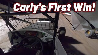 CARLY HOLMES FIRST SPRINT CAR WIN! (Full Onboard)