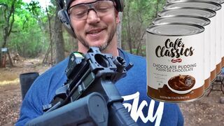 BIG Man Shoots Weird Guns at GALLONS of Pudding...