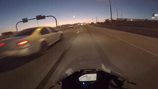 CBR 1000RR & BMW Car Driver Smash The Throttle on Highway