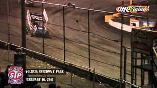 Highlights: World of Outlaws STP Sprint Cars Volusia Speedway Park February 16th, 2014