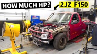 Lord Frightening (Our 2JZ Swapped Ford F-150) RUNS! Dyno Session and… Backwards Wheels?