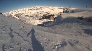 GOPRO Snowboarder Falling off Cliff