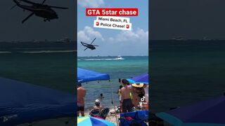 High Speed Police Chase in Miami Beach Helicopters and Boats #shorts