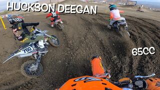 RACING 65cc's ON THE PRO MOTOCROSS TRACK!!! Hudson Deegan GoPro raw!