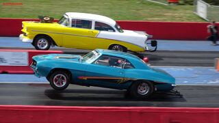 Drag Racing Old School Muscle Cars at US41 Dragstrip Indiana