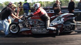 NITRO Burning MOTORCYCLES - 190mph +FLAMES - Tulsa Raceway Park