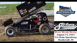 Sprint Car Racing - Tri-State Speedway - Haubstadt, IN - Indiana Racesaver Sprint Car - AUG 14, 2021