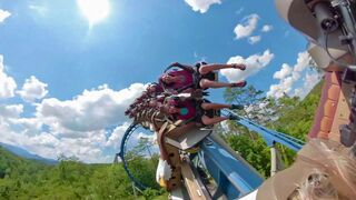 Wild Eagle horizon leveled reverse on-ride POV Dollywood