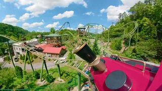 Firechaser Express horizon leveled front seat on-ride POV Dollywood