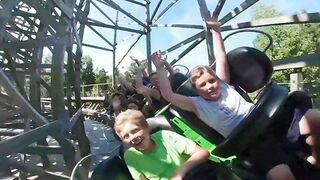 Roar-O-Saurus horizon leveled reverse on-ride POV Story Land