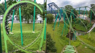 Mindbender Roller Coaster 4K Multi-Angle POV Six Flags Over Georgia