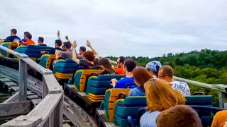 The Boss Roller Coaster at Six Flags St. Louis - Back Seat POV!