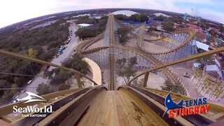 Texas Stingray Roller Coaster *REAL* Front Seat POV SeaWorld San Antonio Texas 2020