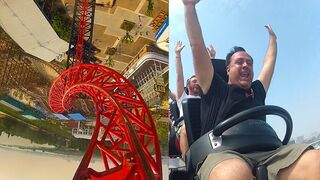 Riding Hidden Anaconda Roller Coaster at Happy Valley Amusement Park Multi Angle POV