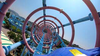 Riding Mega Coaster! Weird Japanese Looping Roller Coaster! Hamanako Pal Pal Japan 4K POV